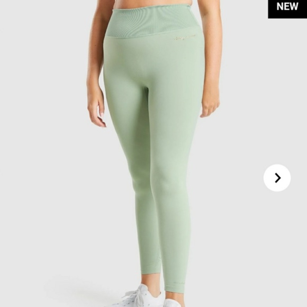 Whitney Simmons x Gymshark Moss Green leggings